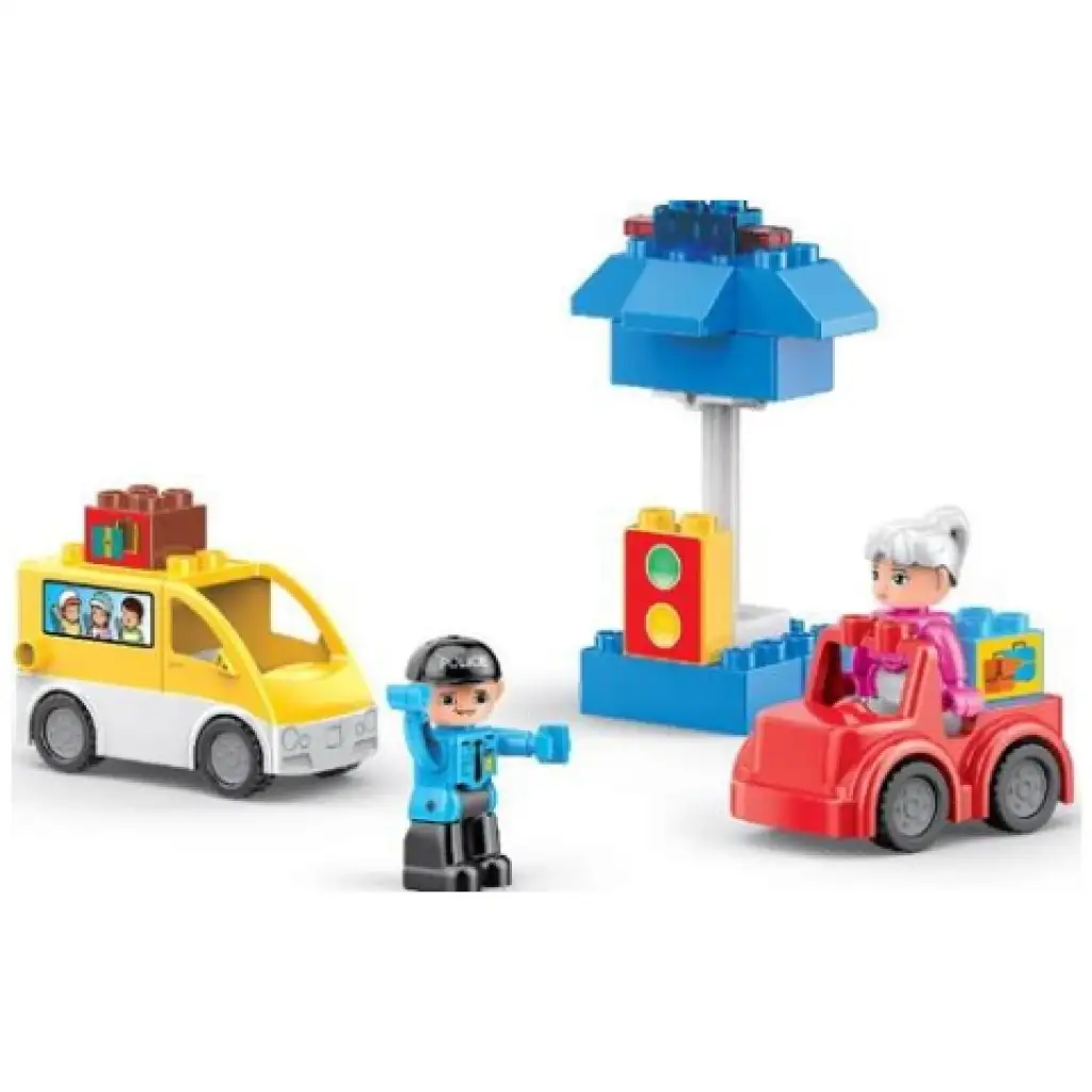 imagen de Bloques: Set de construcción de policía de tráfico de 17 piezas 1