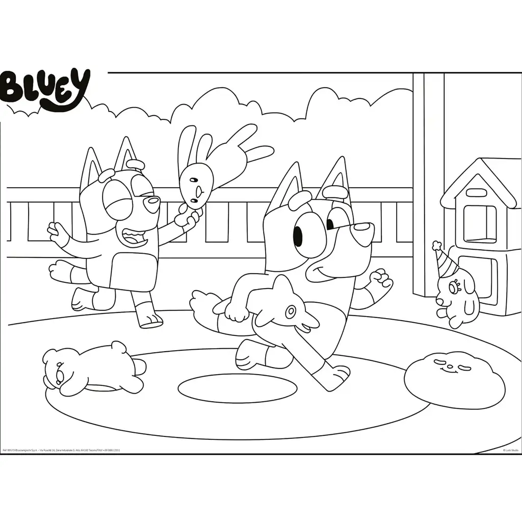imagen de Bluey 2 en 1 60 piezas rompecabezas y libro para colorear 50x35cm - Lisciani 3