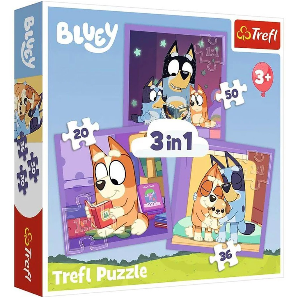 imagen de Bluey 3 en 1 puzzle de 20-36-50 piezas - Trefl 1