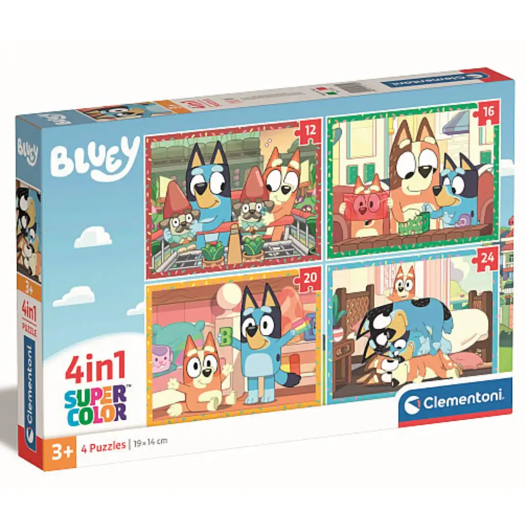 imagen de Bluey 4 en 1 12, 16, 20 y 24 piezas puzzle - Clementoni 1