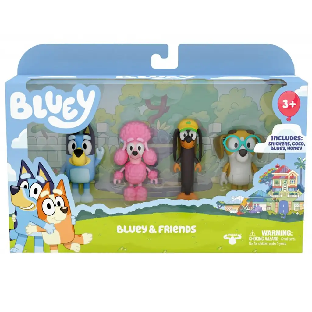 imagen de Bluey: Bluey y sus amigos set de figuras de 4 piezas 1