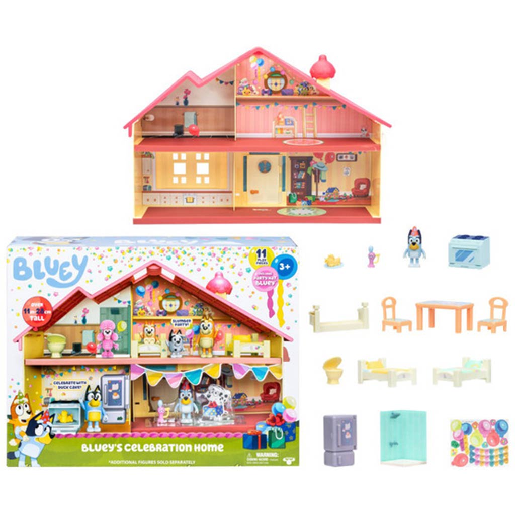 imagen de Bluey: Casa familiar festiva set de juego con figura festiva de Bluey 4