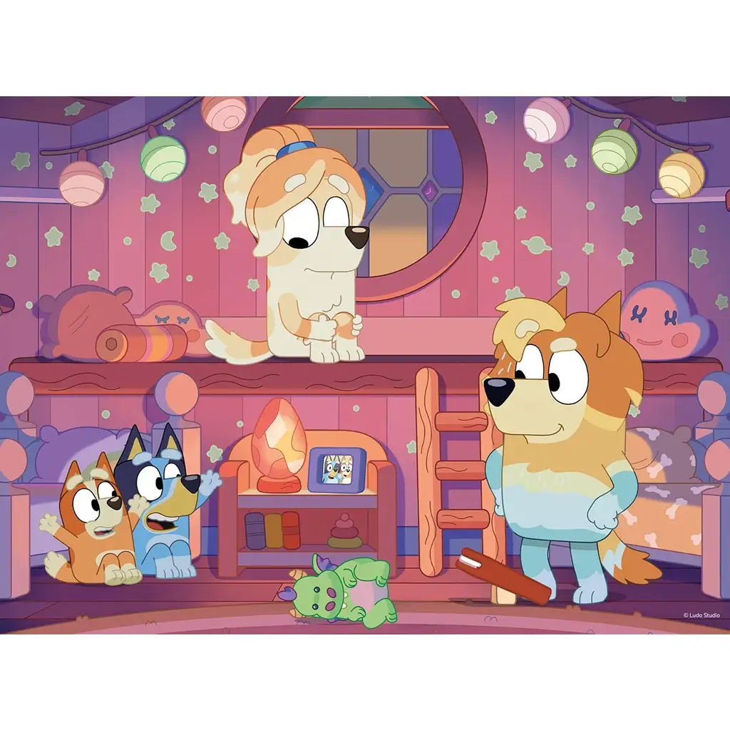 imagen de Bluey cuento de la noche 2 en 1 rompecabezas y colorear 24 piezas 35x25cm - Lisciani 2