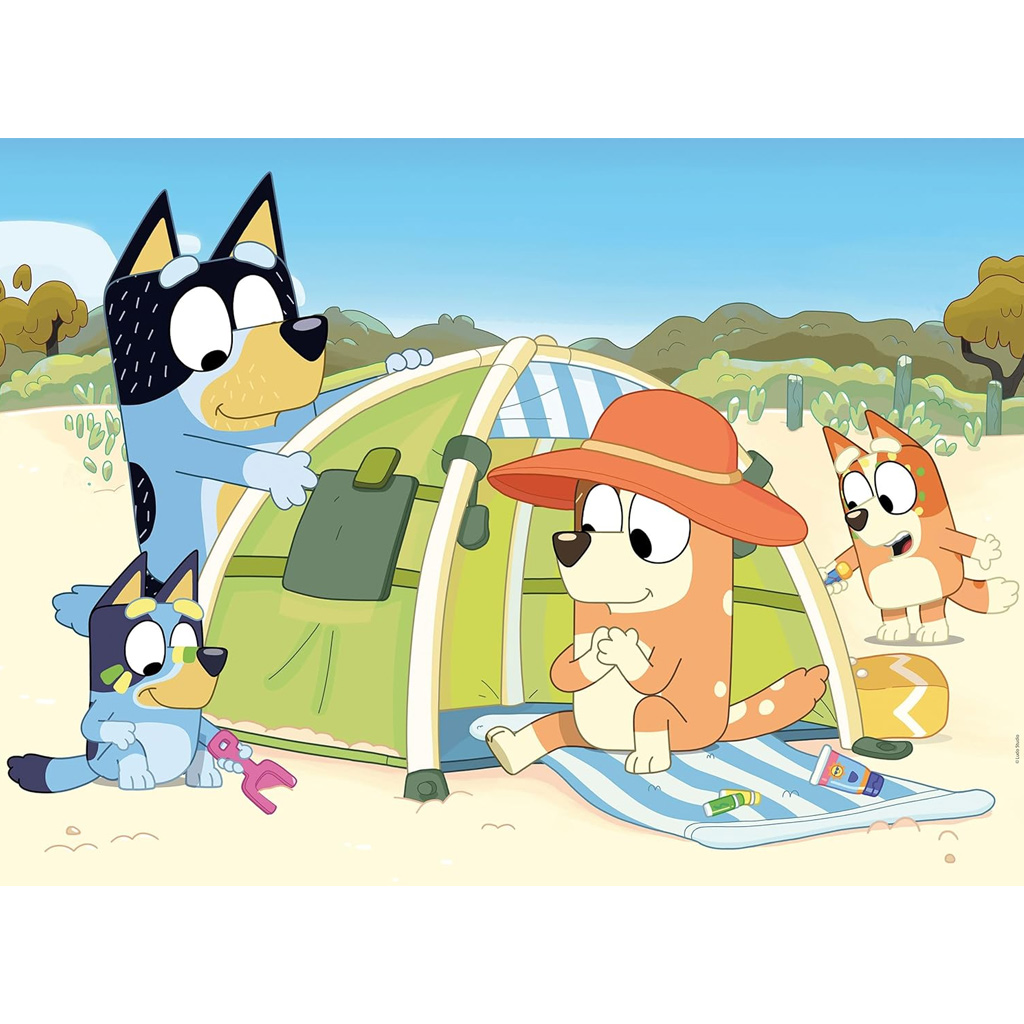 imagen de Bluey de vacaciones 2 en 1 24 piezas Eco maxi puzzle y colorear 70x50cm - Lisciani 2