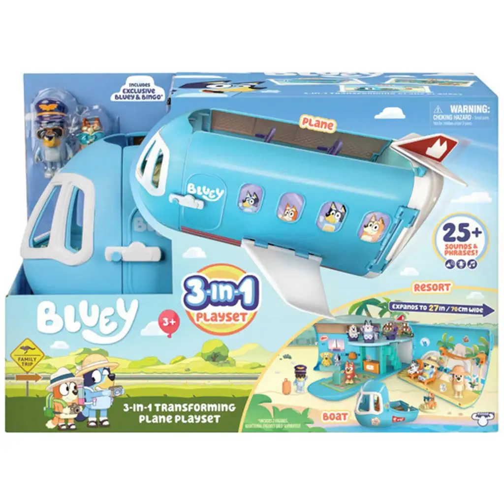 imagen de Bluey: Juego de avión con figuras de personajes y accesorios 1