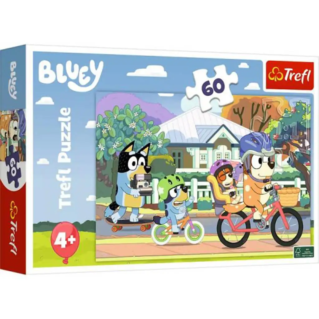 imagen de Bluey monta en bicicleta rompecabezas de 60 piezas - Trefl 1