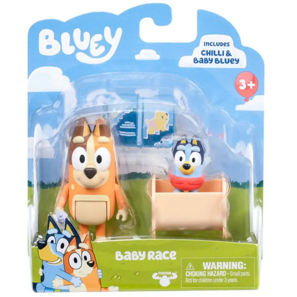 imagen de Bluey: Paquete de figuras de personajes dobles - Baby Bluey y Chilli 1
