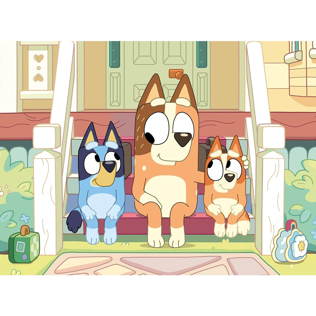 imagen de Bluey perritos en la escalera 2 en 1 48 piezas Eco mini puzzle y colorear 35x25cm - Lisciani 2