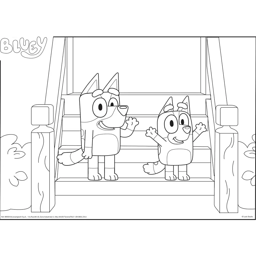 imagen de Bluey perritos en la escalera 2 en 1 rompecabezas y colorear 24 piezas - Lisciani 3