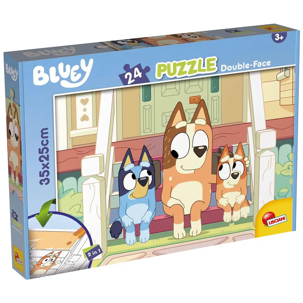 imagen de Bluey perritos en la escalera 2 en 1 rompecabezas y colorear 24 piezas - Lisciani 1