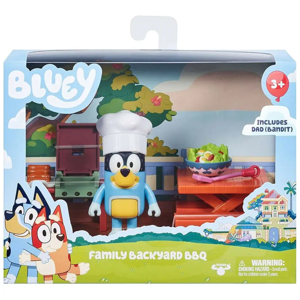 imagen de Bluey: Set de figuras de juego de BBQ en el jardín con figura de Bandit 1