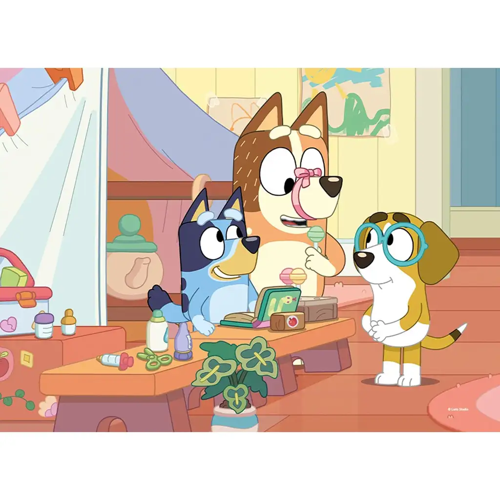 imagen de Bluey y sus amigos 2 en 1 rompecabezas maxi de 4x48 piezas y libro para colorear 35x25cm - Lisciani 2