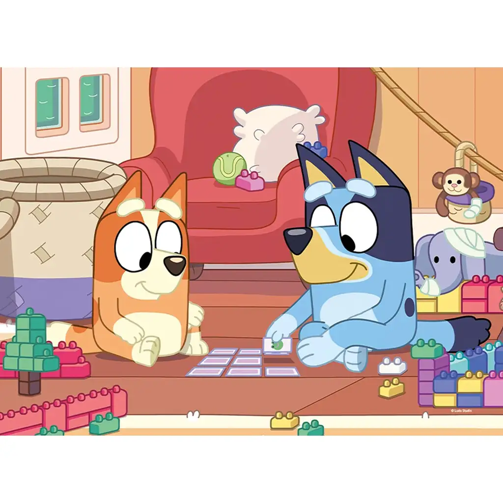 imagen de Bluey y sus amigos 2 en 1 rompecabezas maxi de 4x48 piezas y libro para colorear 35x25cm - Lisciani 3