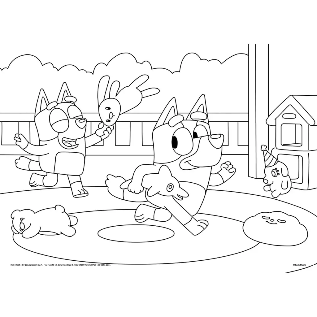 imagen de Bluey y sus amigos 2 en 1 rompecabezas maxi de 4x48 piezas y libro para colorear 35x25cm - Lisciani 5