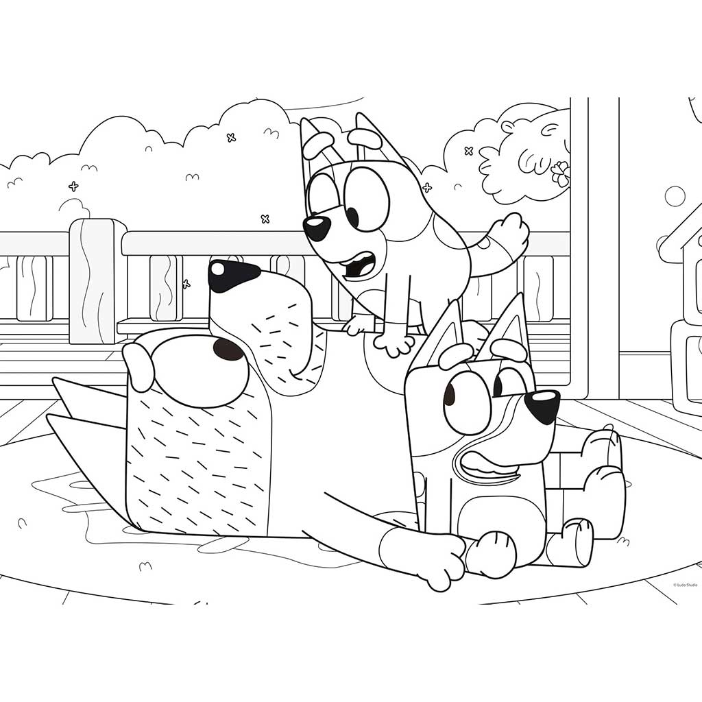 imagen de Bluey y sus amigos rompecabezas y libro para colorear 2 en 1 de 24 piezas 50x35cm - Lisciani 2
