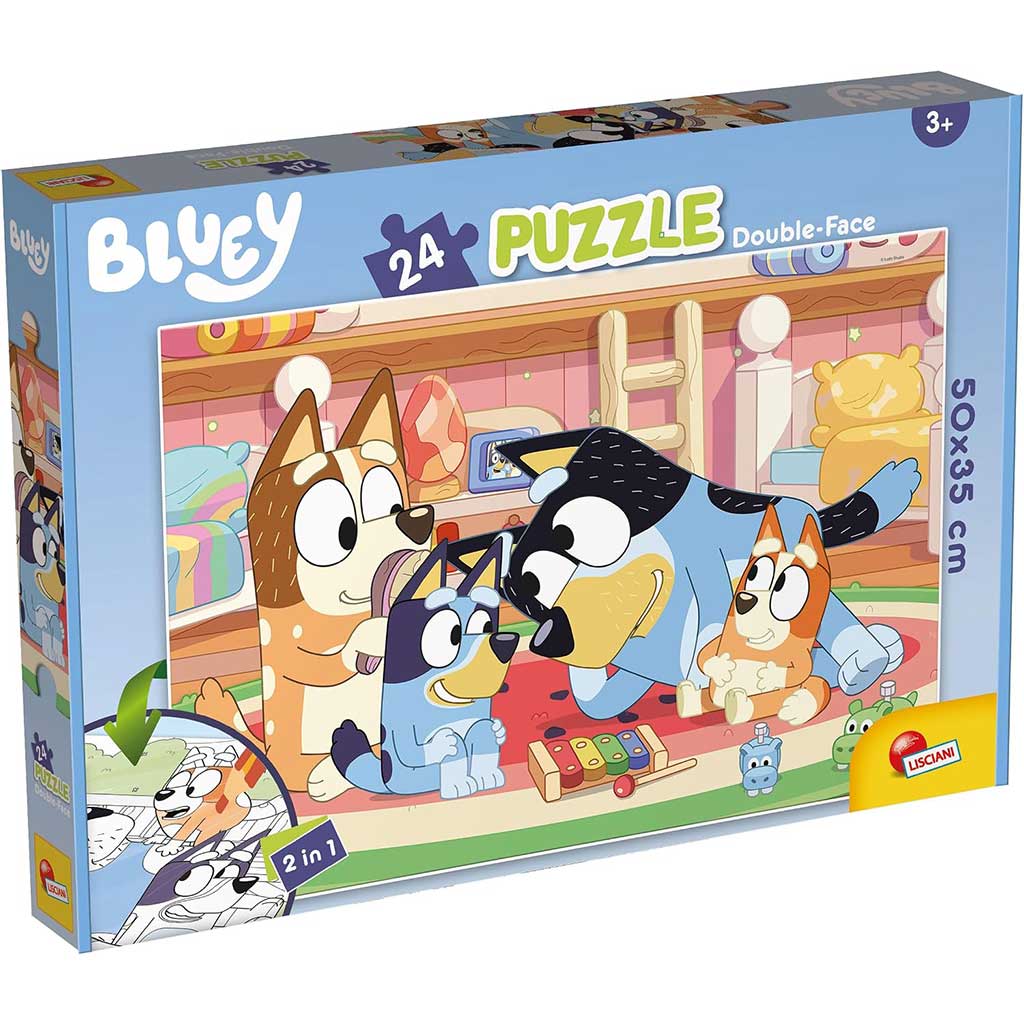 imagen de Bluey y sus amigos rompecabezas y libro para colorear 2 en 1 de 24 piezas 50x35cm - Lisciani 1