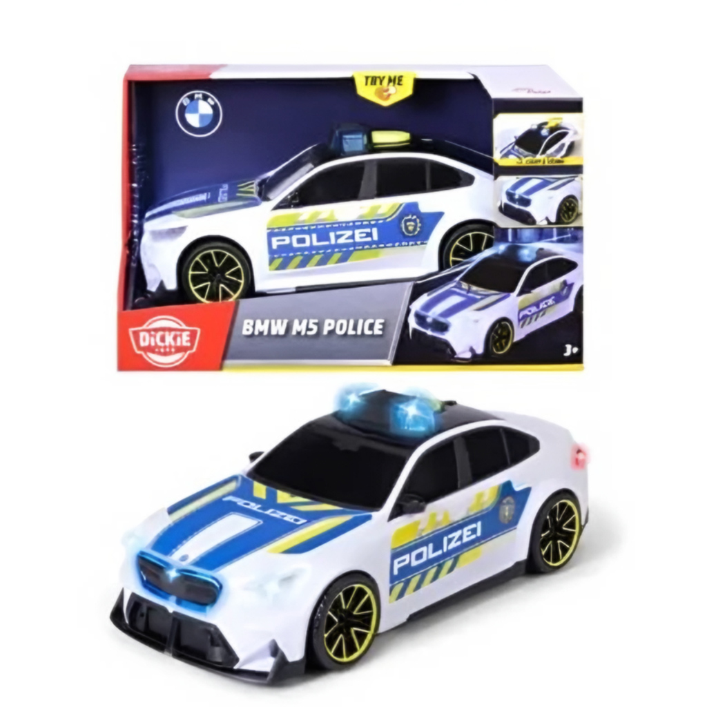 imagen de BMW M5 Policía cochecito con luz y sonido 25cm - Dickie Toys 1