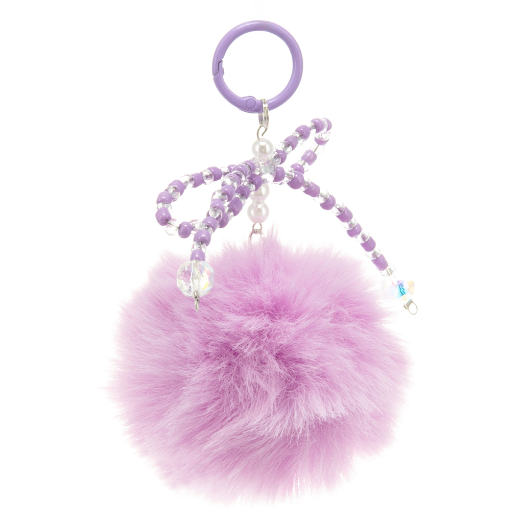 imagen de Bolsa con pompón y lazo de perlas - morado 1