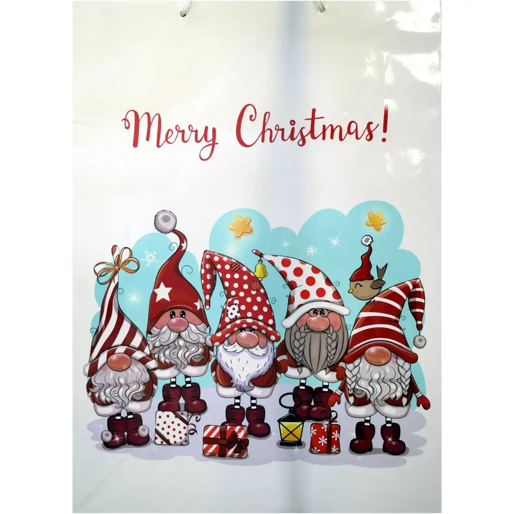 imagen de Bolsa de regalo con diseño de duende navideño 32,5x45,5x10cm 1