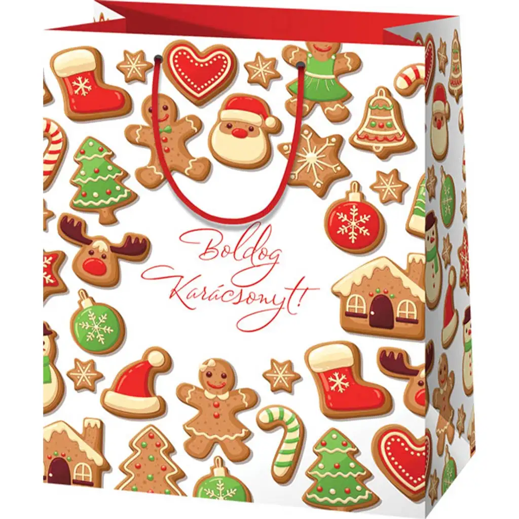 imagen de Bolsa de regalo de tamaño mediano con la inscripción Feliz Navidad 18x23x10cm 1