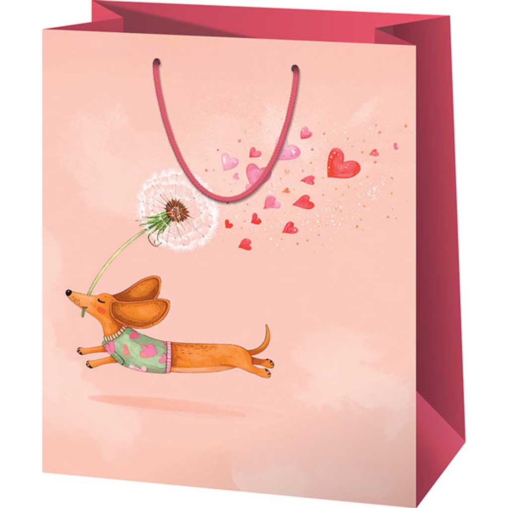 imagen de Bolsa de regalo de tamaño normal con diseño de perro Dachshund 11x6x14cm 1