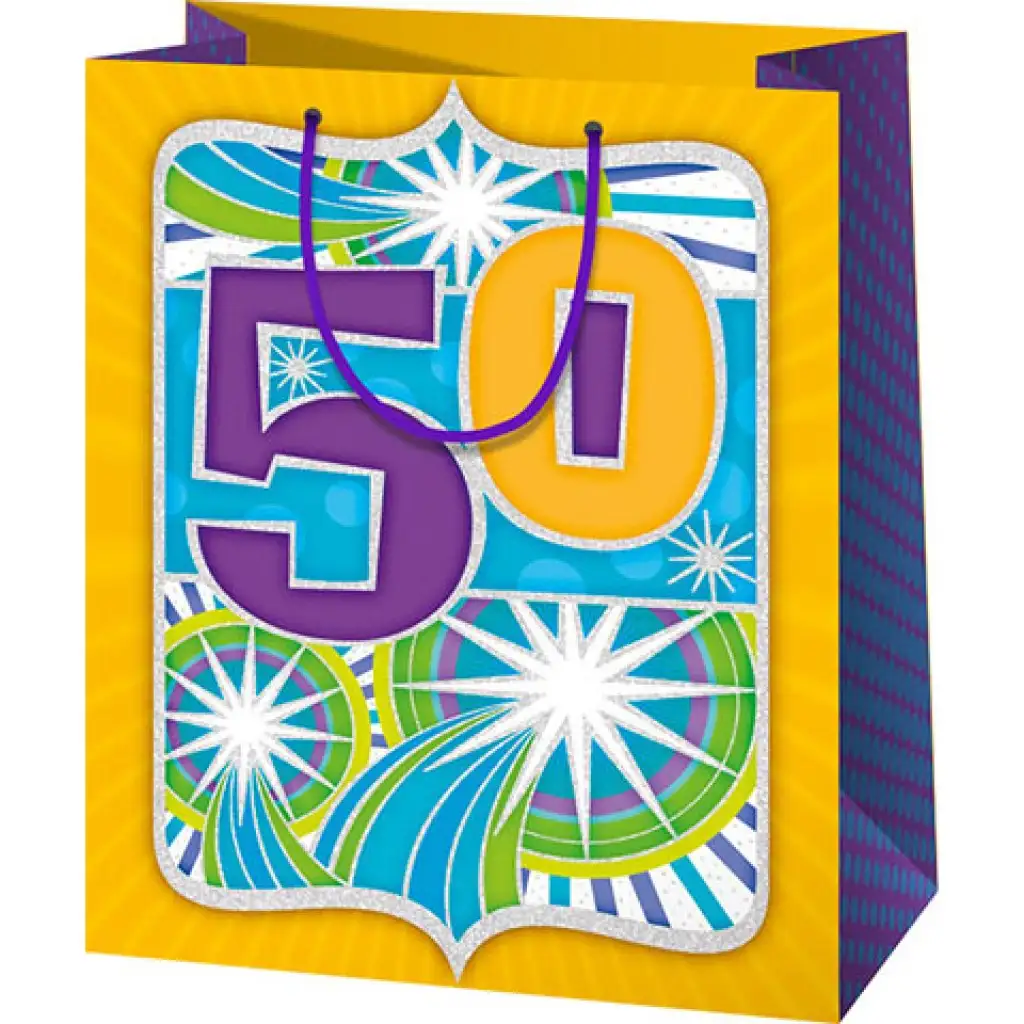 imagen de Bolsa de regalo exclusiva de tamaño normal del 50 aniversario 11x6x15cm 1