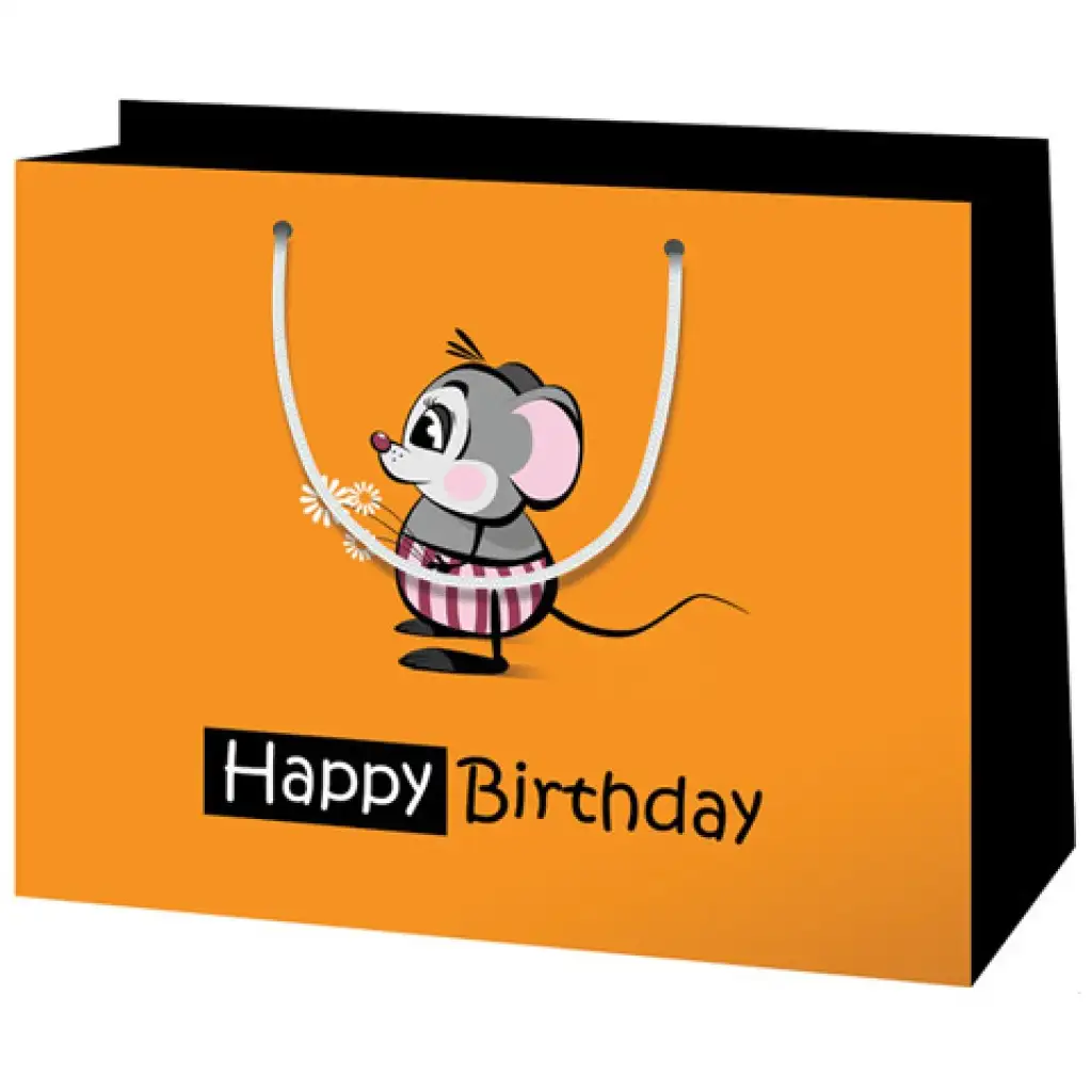 imagen de Bolsa de regalo "Feliz Cumpleaños" de tamaño mediano 18x23x10cm 1