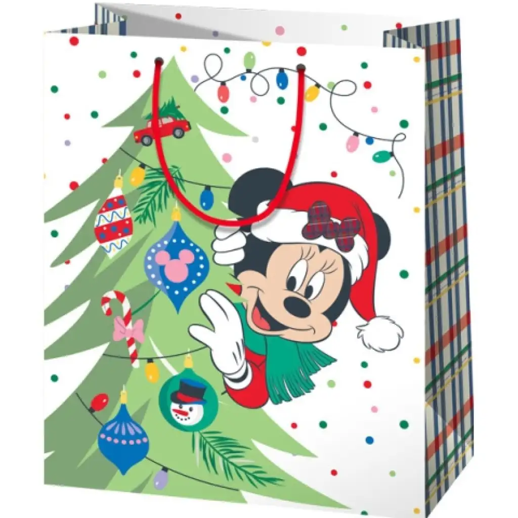 imagen de Bolsa de regalo gigante con diseño navideño de Mickey Mouse 40x56x20cm 1