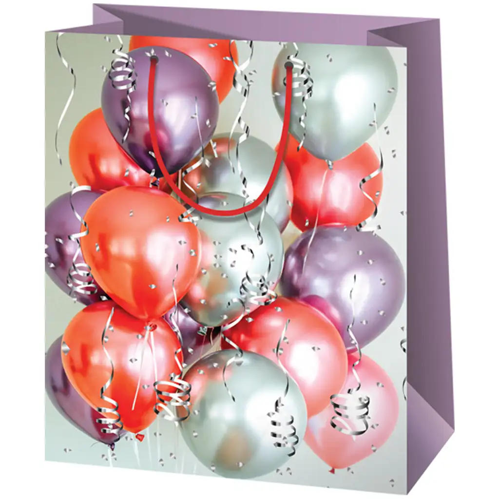 imagen de Bolsa de regalo mediana de globos de colores 18x10x23cm 1