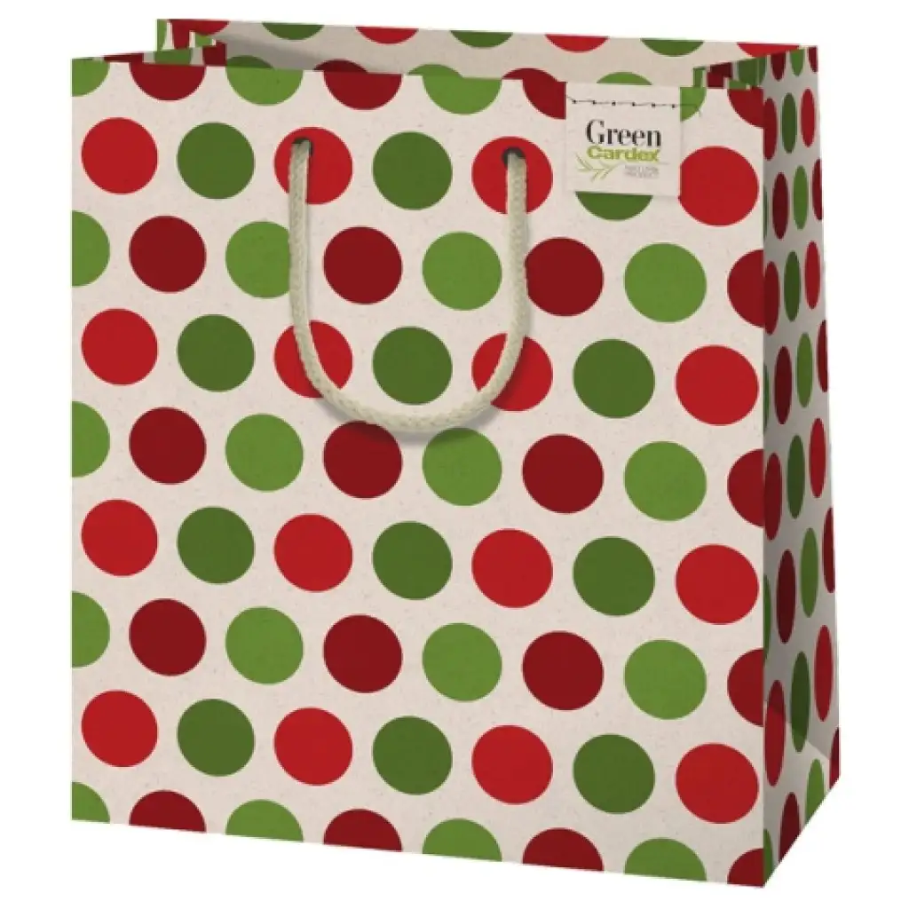 imagen de Bolsa de regalo premium de tamaño mediano con estampado de lunares 18x23x10cm 1