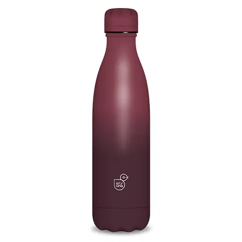imagen de Botella de metal de doble pared color burdeos 500ml 1