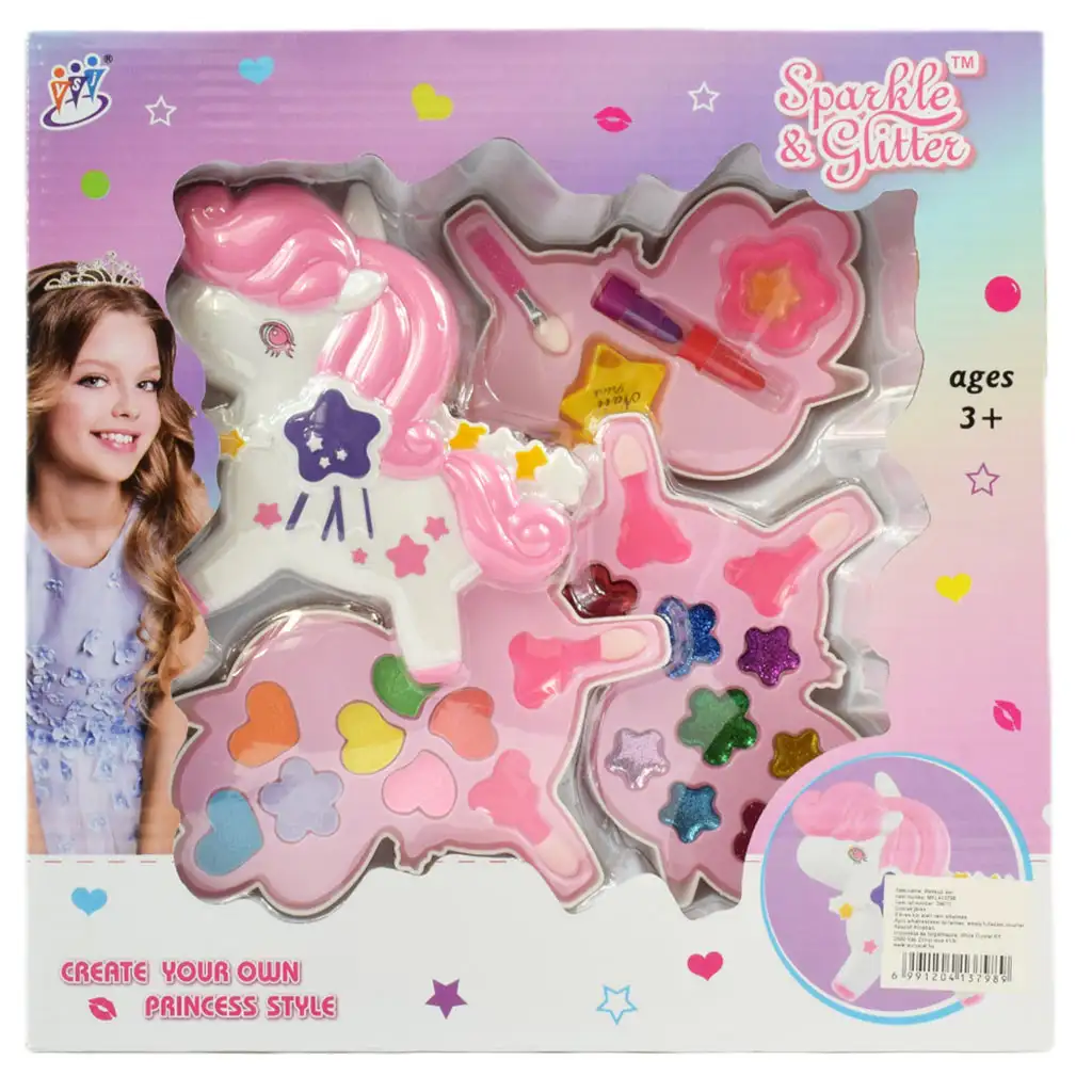 imagen de Brillo y Purpurina: Set de paleta de maquillaje de unicornio de tres niveles 6