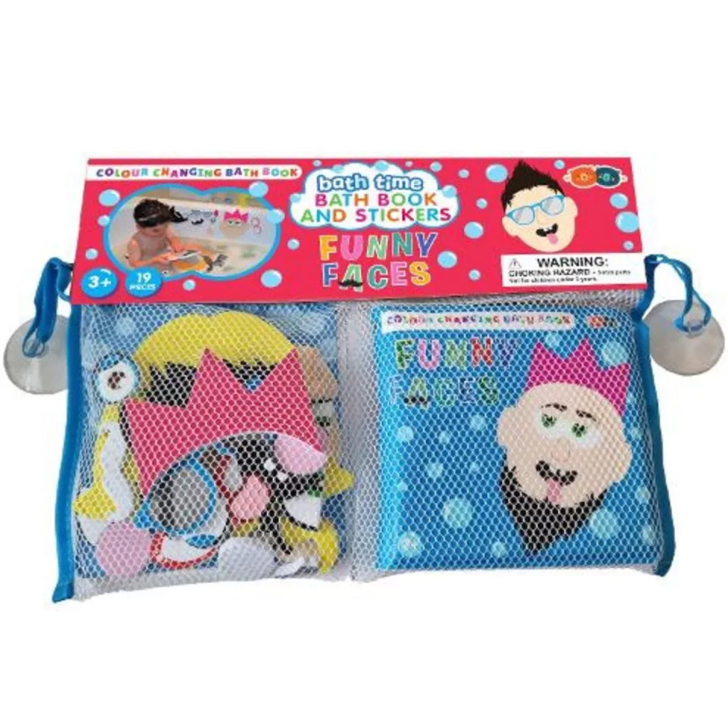 imagen de Buddy & Barney Libro de baño que cambia de color y pegatinas - Caras divertidas 1