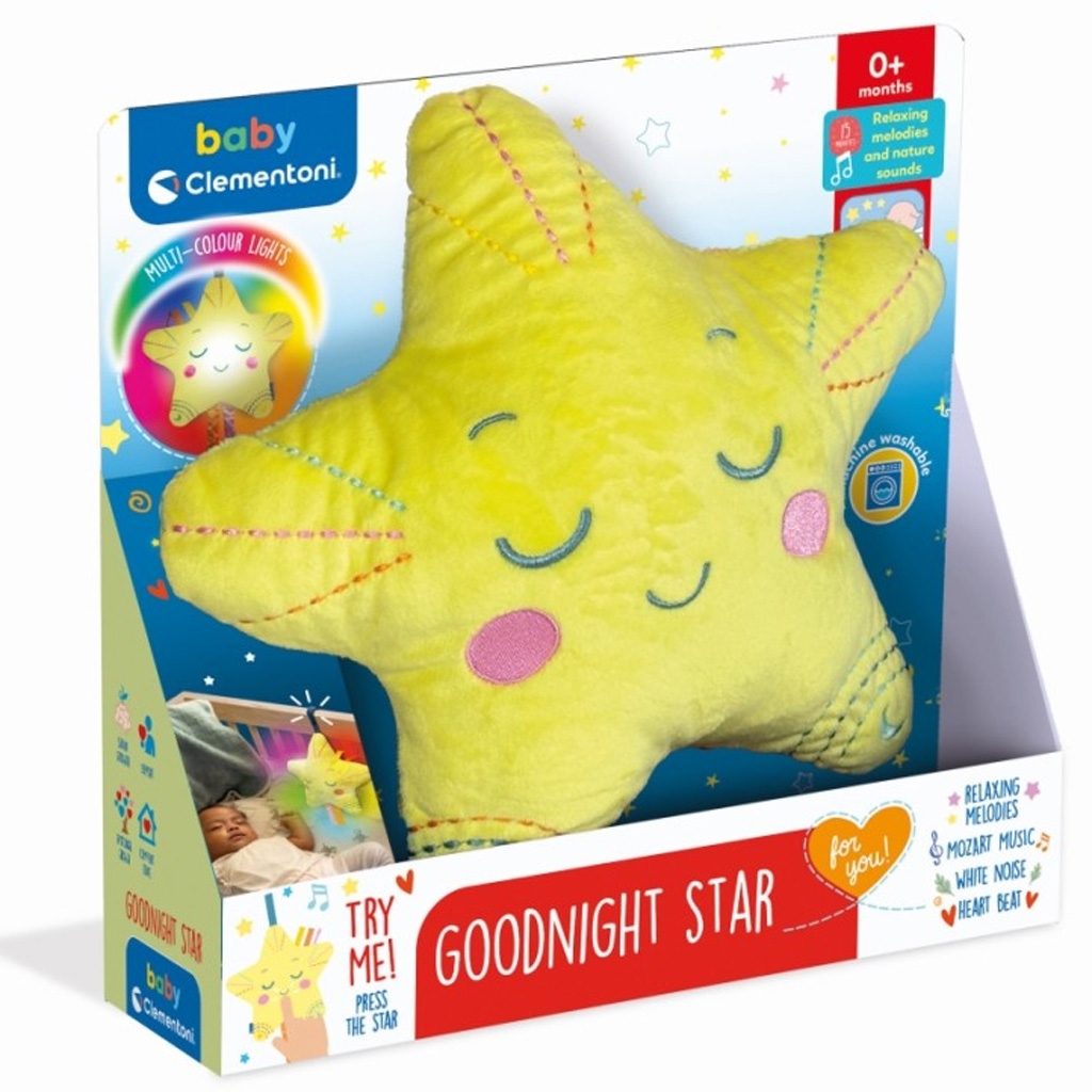 imagen de Buenas noches estrella peluche luz nocturna con sonido - Clementoni baby 1