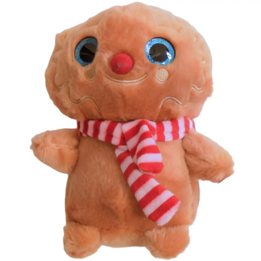 imagen de Búho de peluche con bufanda a rayas de 18 cm 1