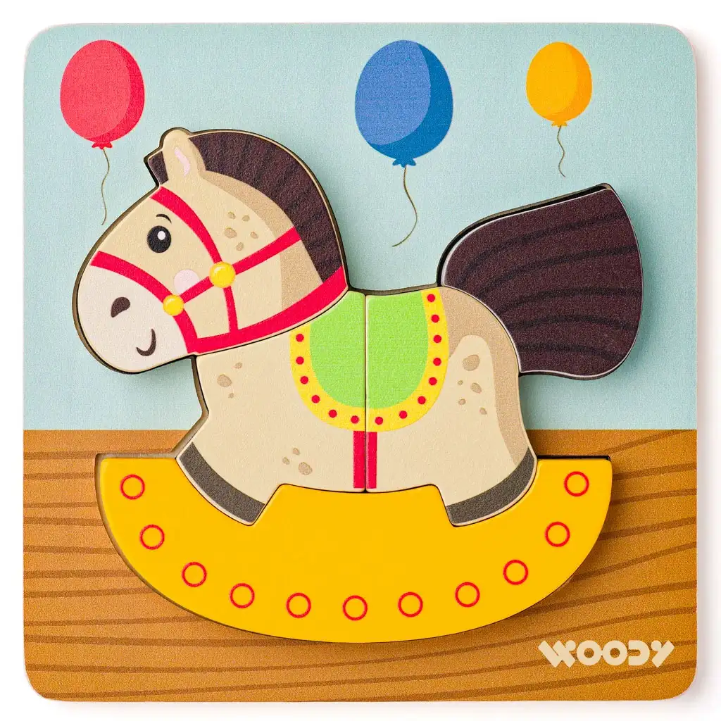 imagen de Caballito de madera puzzle de 5 piezas - Woodyland 1