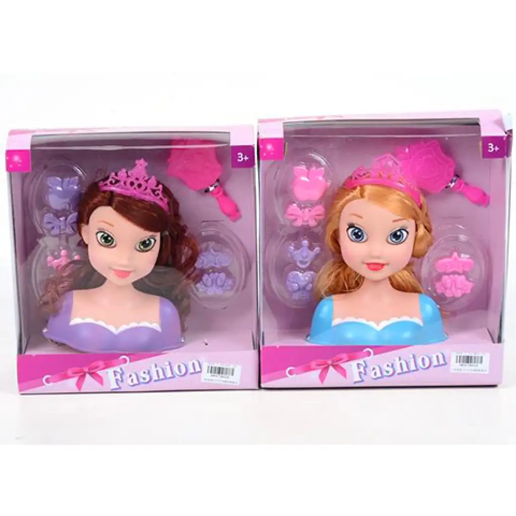 imagen de Cabeza de princesa peinable con accesorios en dos versiones 1