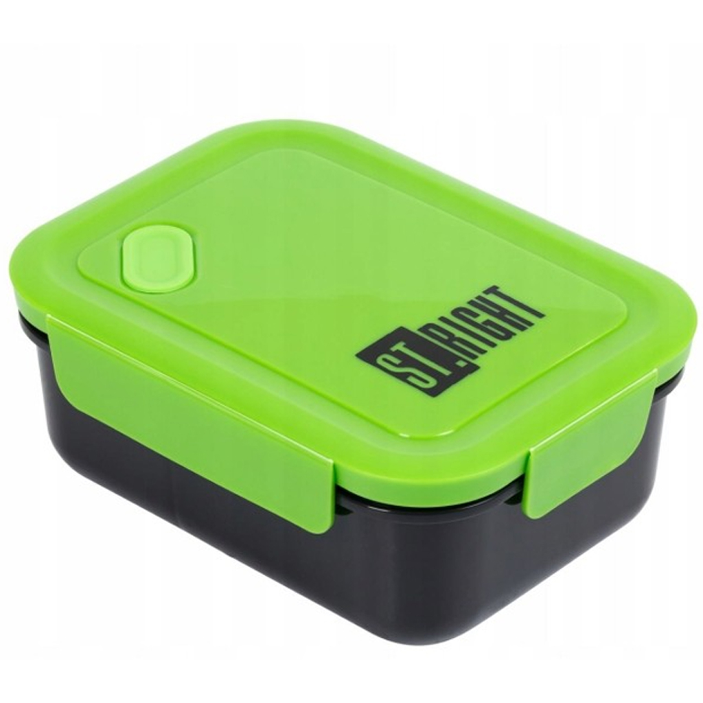 imagen de Caja de almuerzo de plástico St.Right Black and Green 1