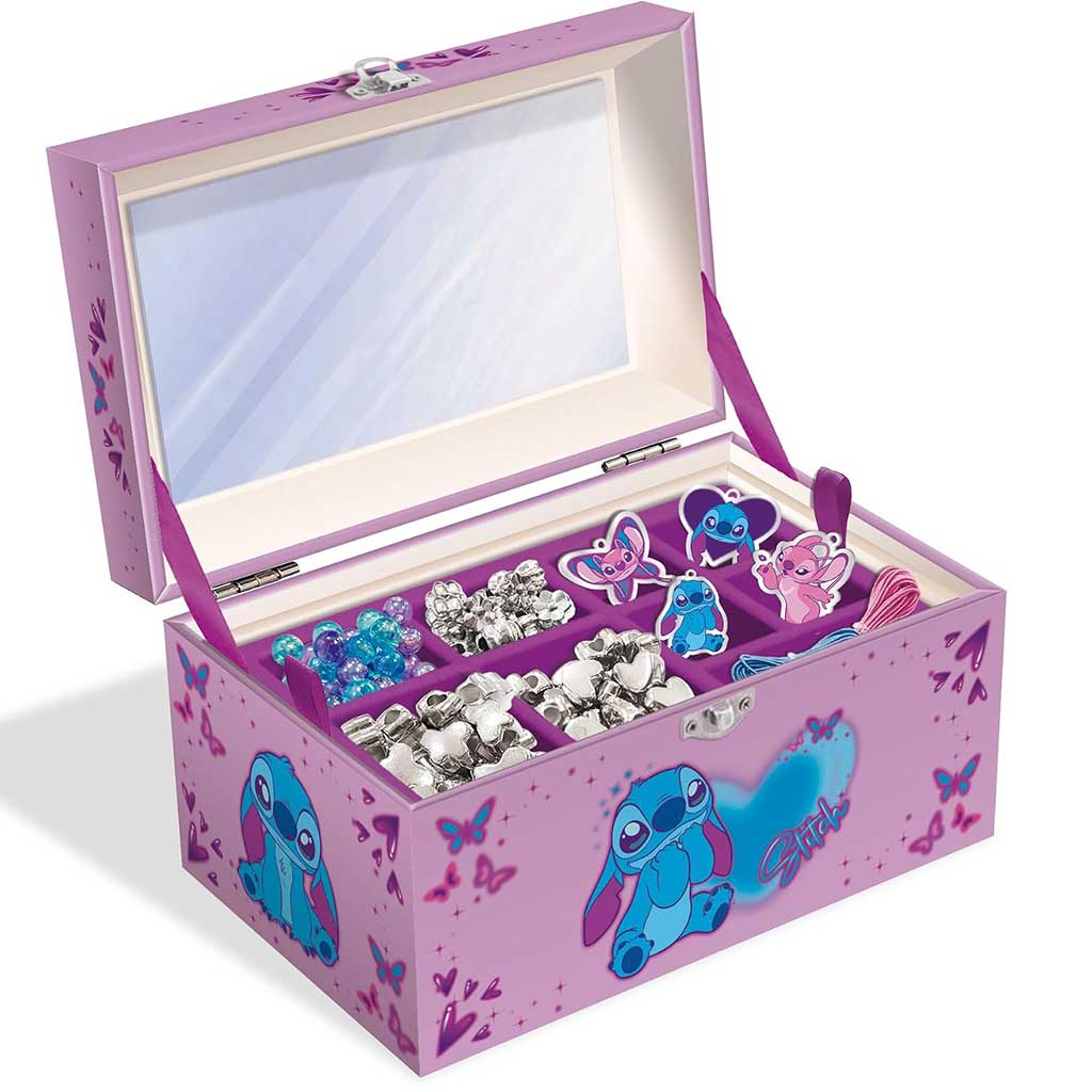 imagen de Caja de joyas Disney Stitch con cuentas para ensartar - Lisciani 2