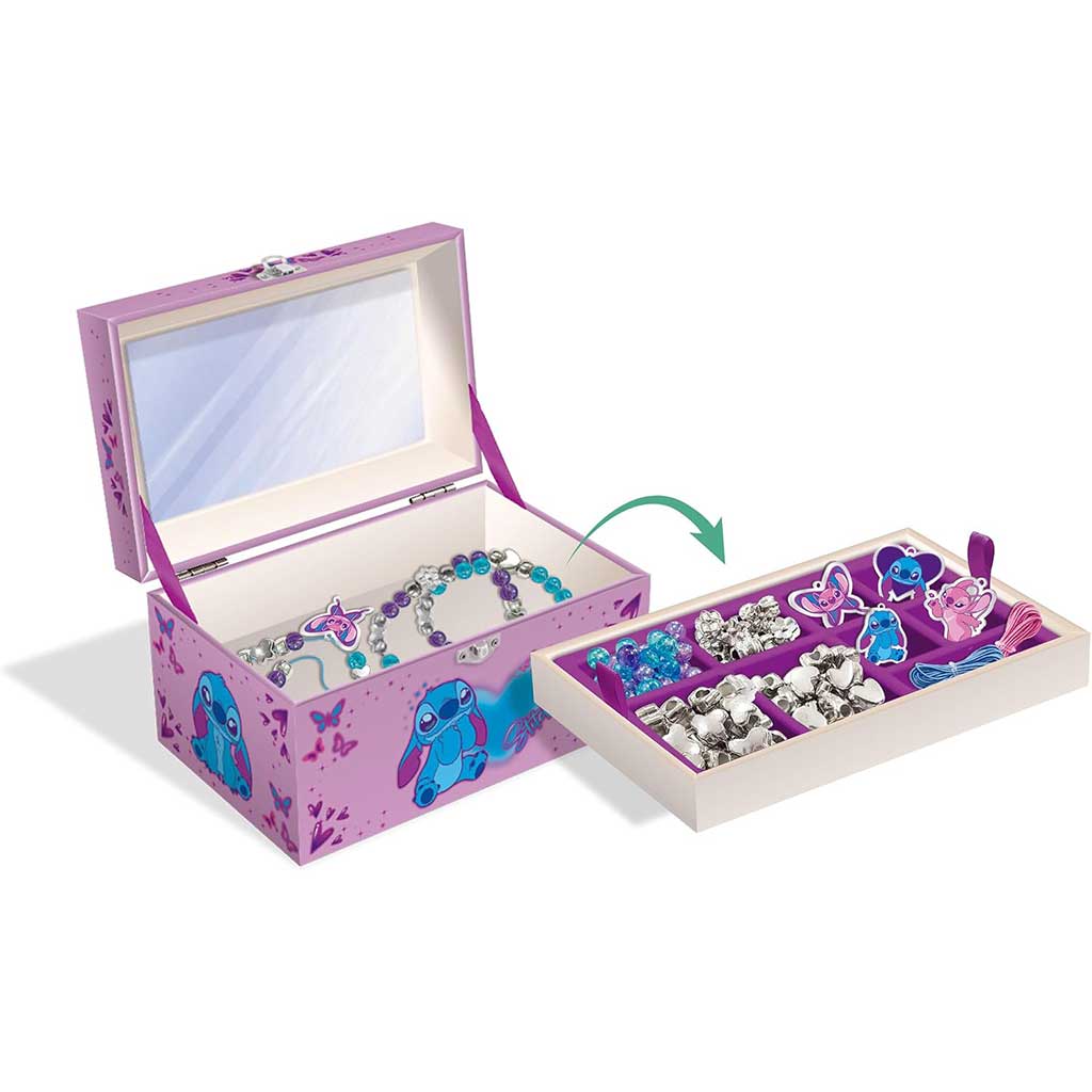 imagen de Caja de joyas Disney Stitch con cuentas para ensartar - Lisciani 3