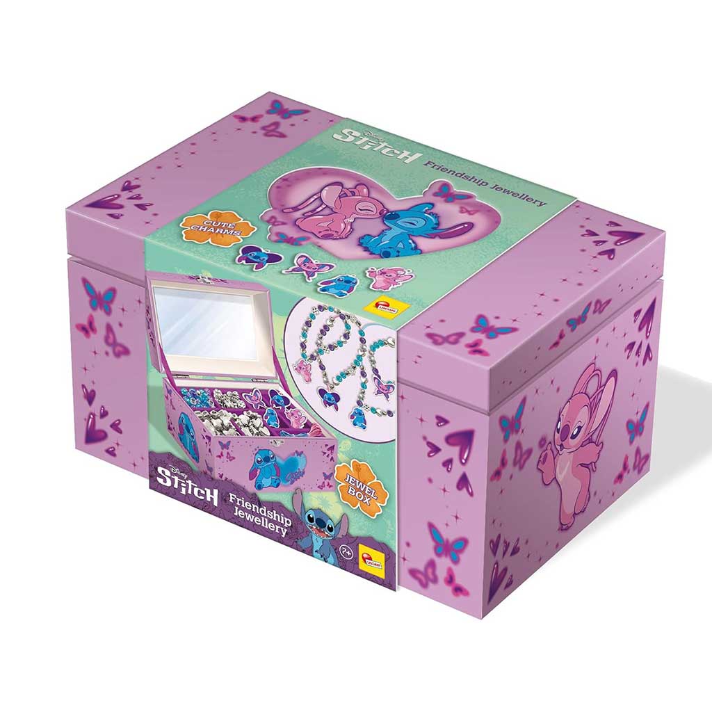 imagen de Caja de joyas Disney Stitch con cuentas para ensartar - Lisciani 1