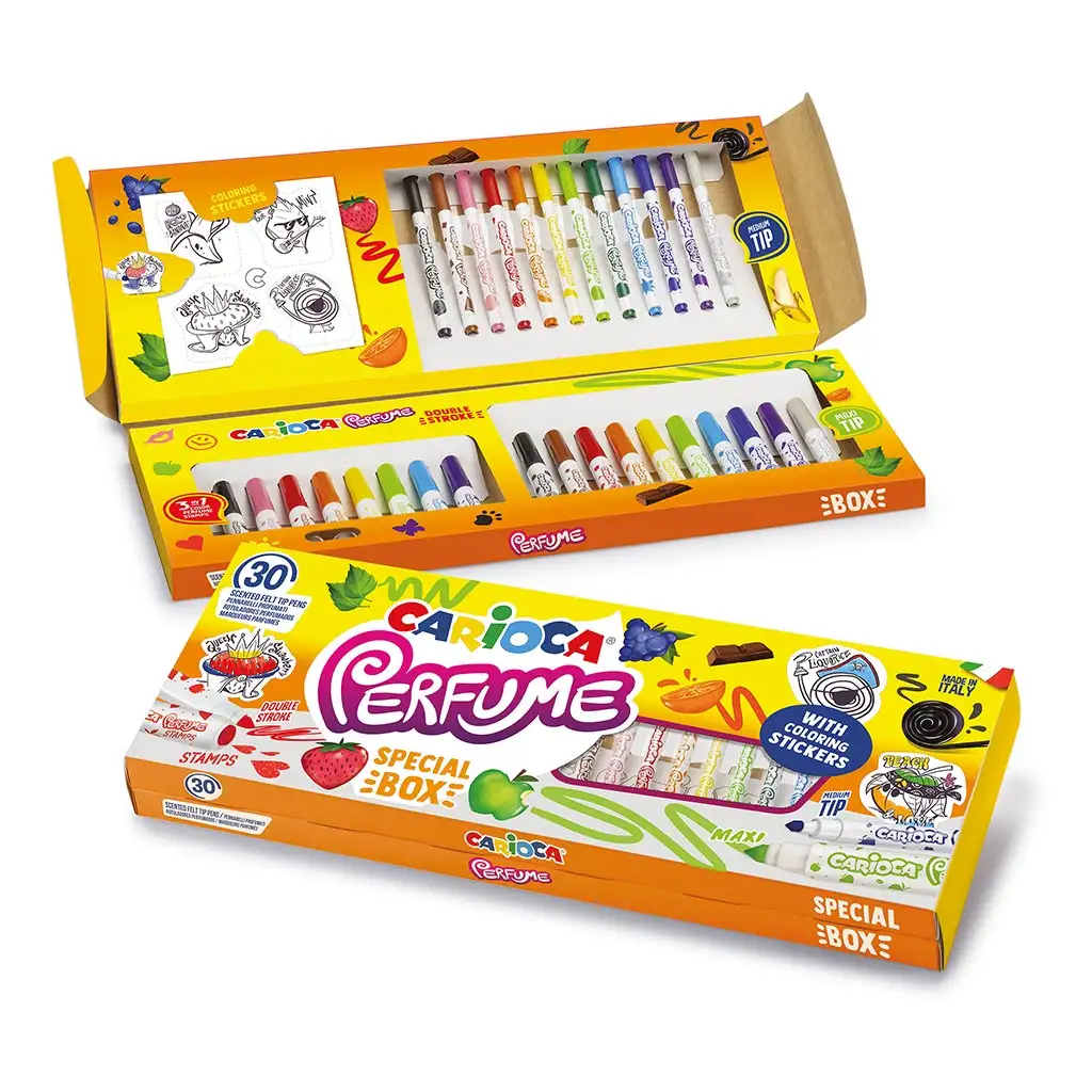 imagen de Caja de perfume especial set de 30 piezas con pegatinas - Carioca 1