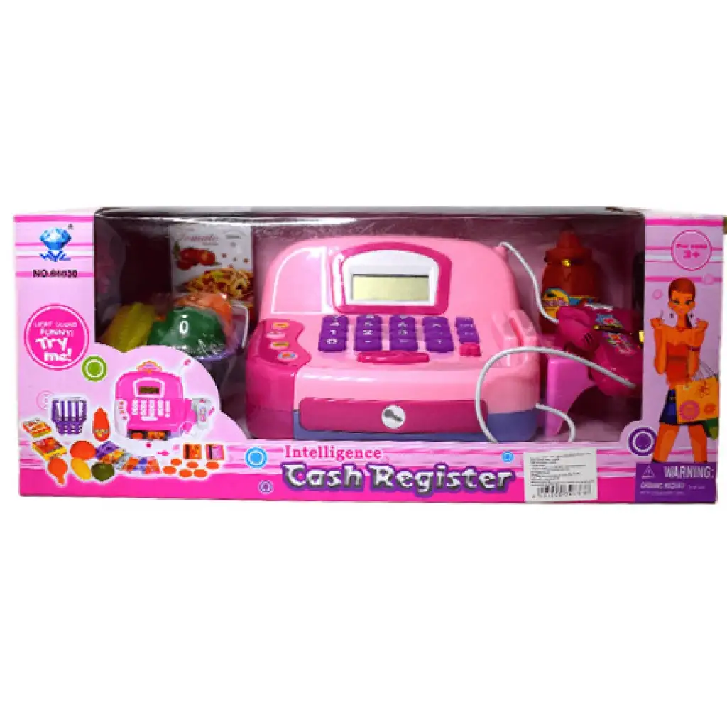 imagen de Caja registradora eléctrica rosa con micrófono, dinero de juguete y sonido 2