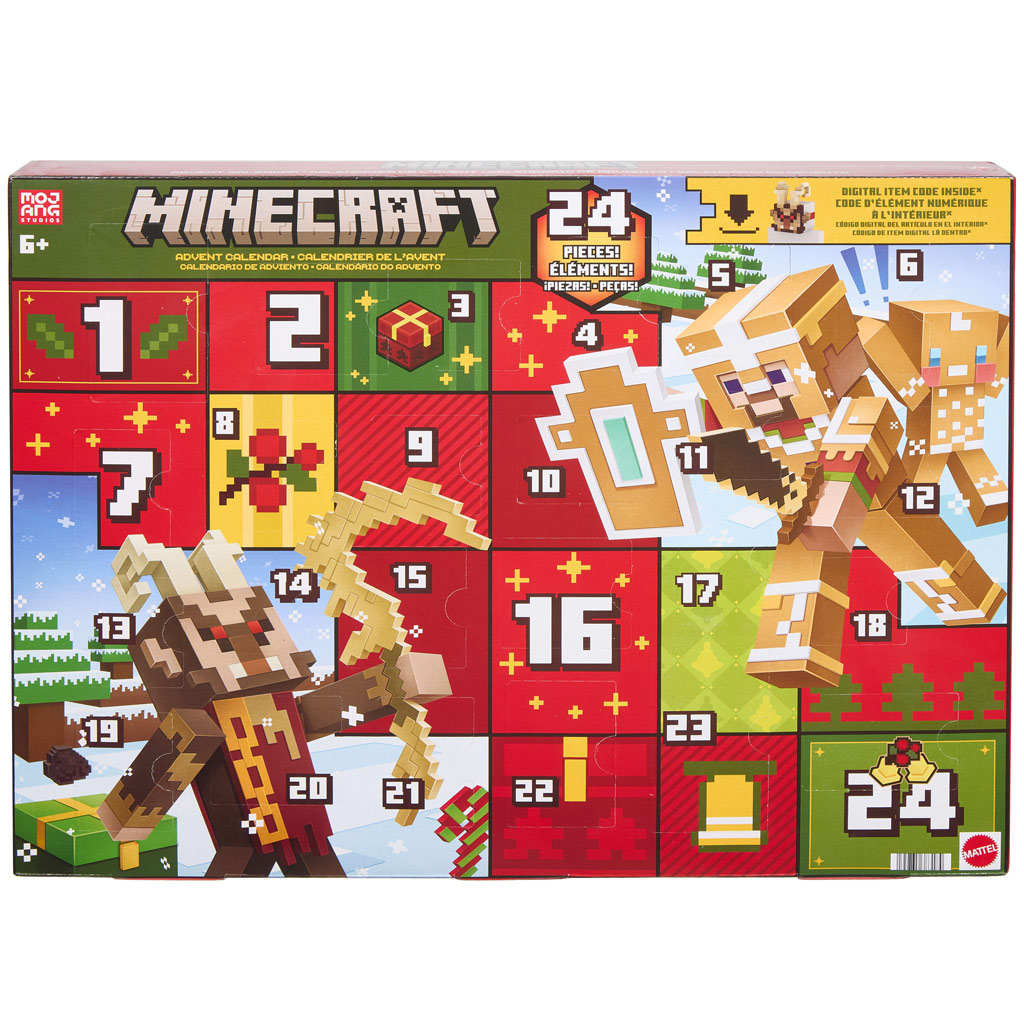 imagen de Calendario de Adviento de Minecraft con 24 sorpresas – Mattel 1