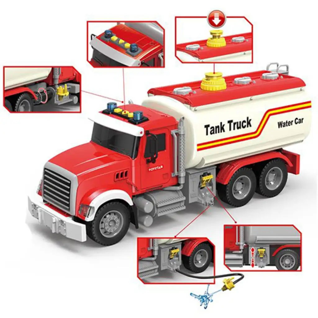 imagen de Camión cisterna de ToyStar en color rojo con efectos de luz y sonido de 36cm 2
