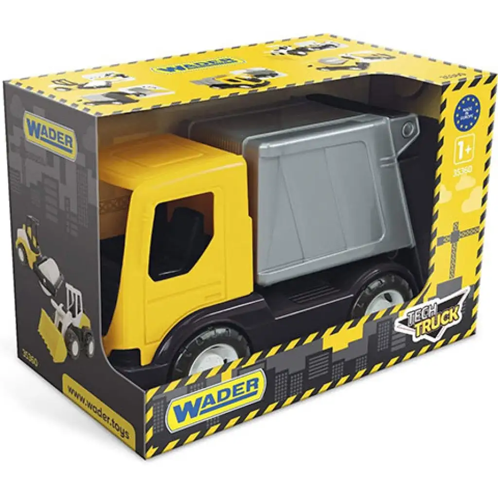 imagen de Camión de Basura Amarillo Tech Truck 26cm - Wader 1