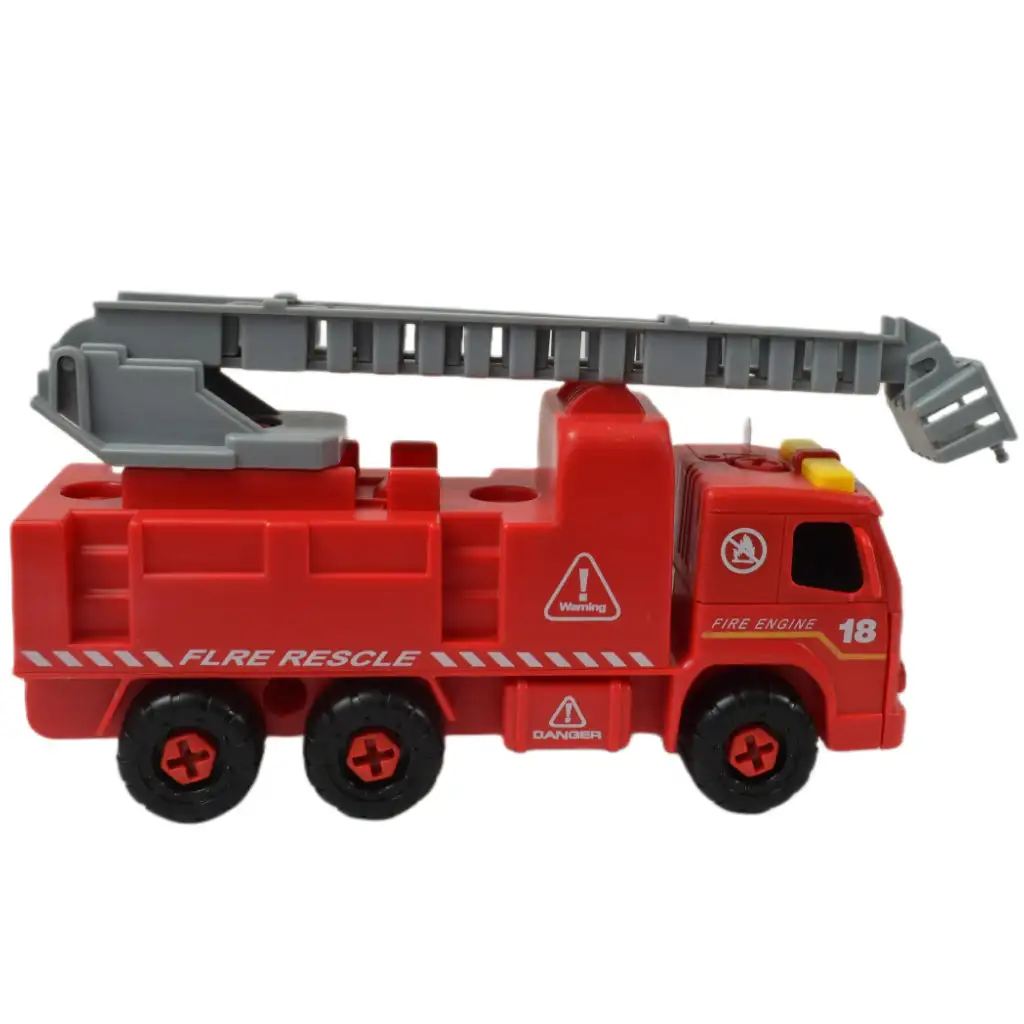 imagen de Camión de bomberos: Camión de bomberos desmontable con herramientas y sonido 20cm 4