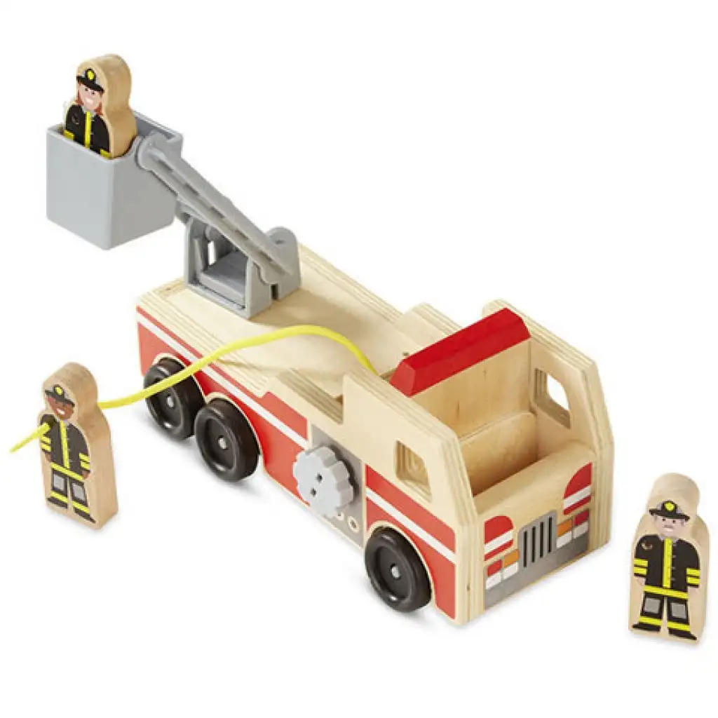 imagen de Camión de bomberos de madera con escalera - Melissa & Doug 2