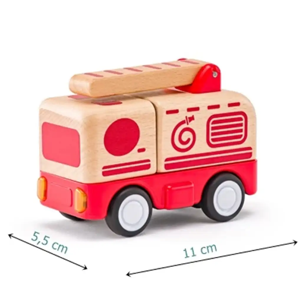 imagen de Camión de bomberos de madera con luz y sonido - Woodyland 2