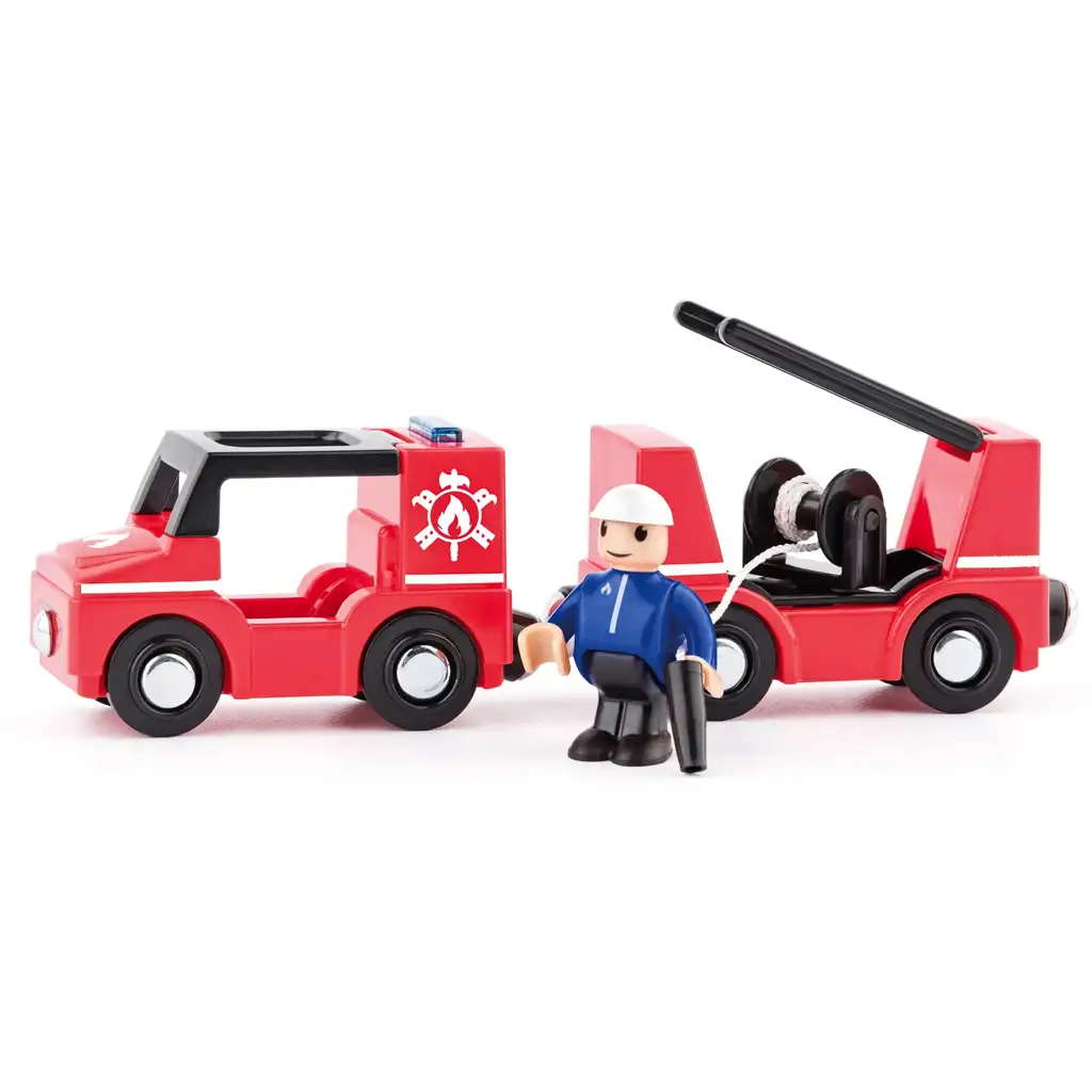 imagen de Camión de bomberos magnético con remolque - Woodyland 1